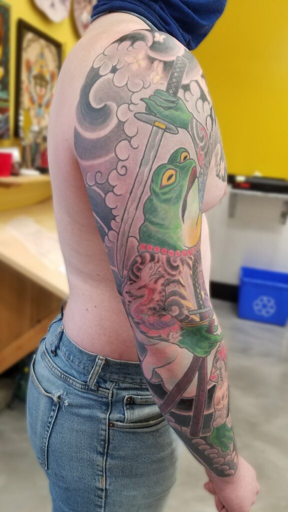 samurai frog japanese sleeve