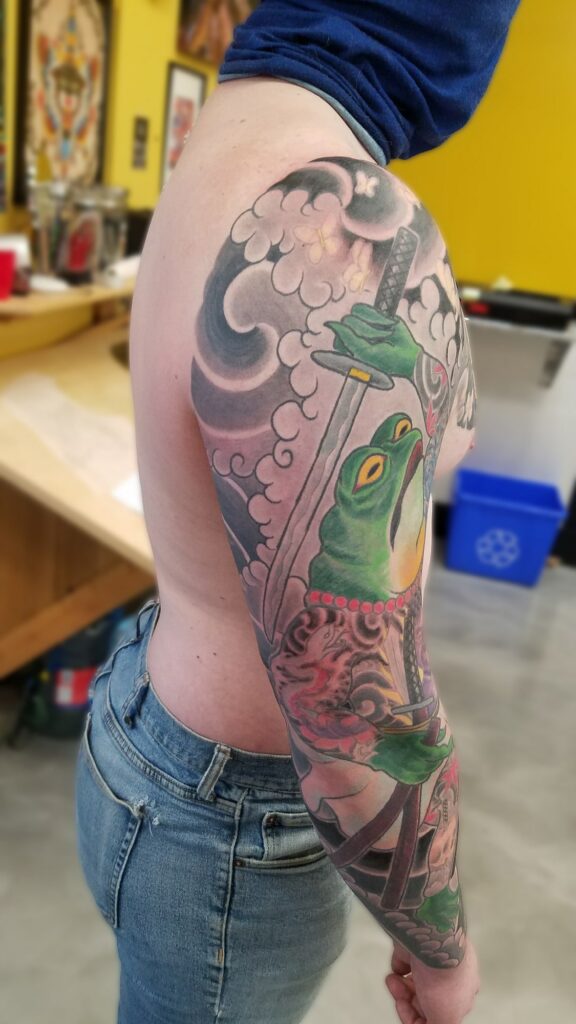 samurai frog japanese sleeve