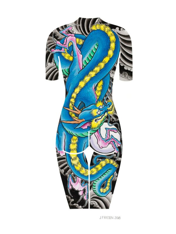 Japanese Blue Dragon Painting