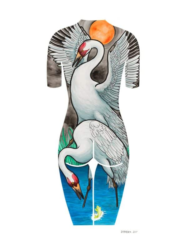 Painting of Japanese swans