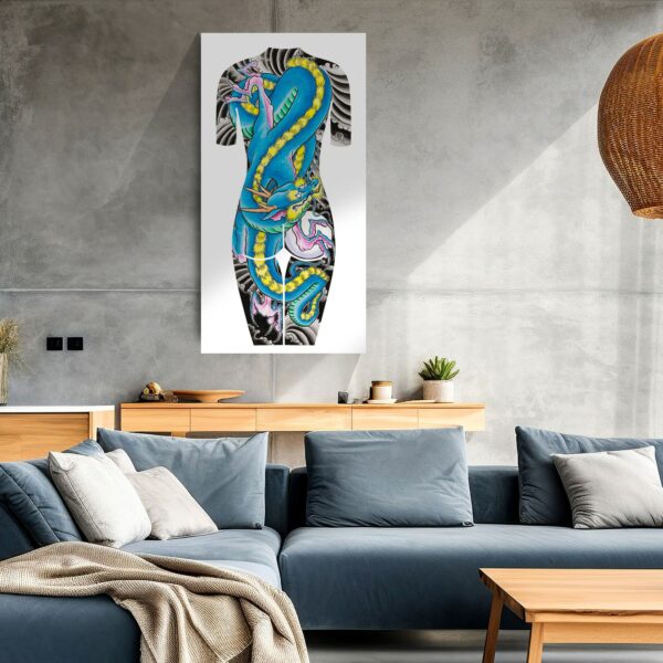 Blue Dragon Print on wall