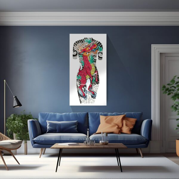 Red Deer print on wall